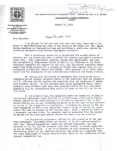 Letter from Bishop James Rausch, General Secretary of NCCB/USCC, to all the bishops regarding proposals related to the Western Hemisphere cap, August 1975.